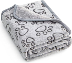 Stuffed Premium Soft Dog Blanket with paw prints on top for cozy pets.