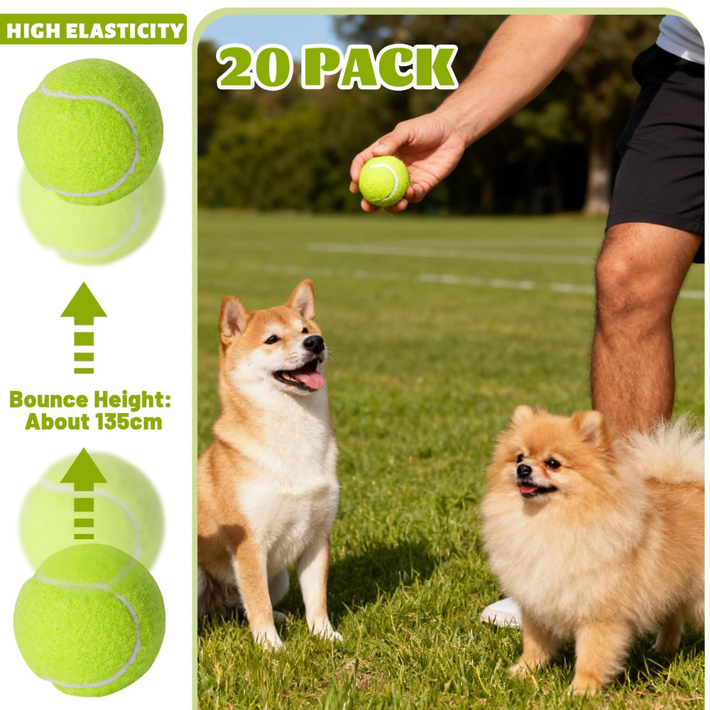 StyEdEk dog tennis balls made of felt and natural rubber for durability.