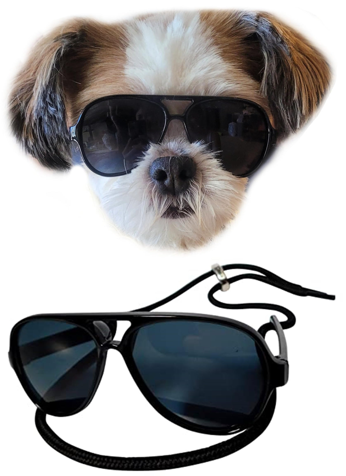 Style Vault G029 small-dog sunglasses close-up on black frame for daily wear
