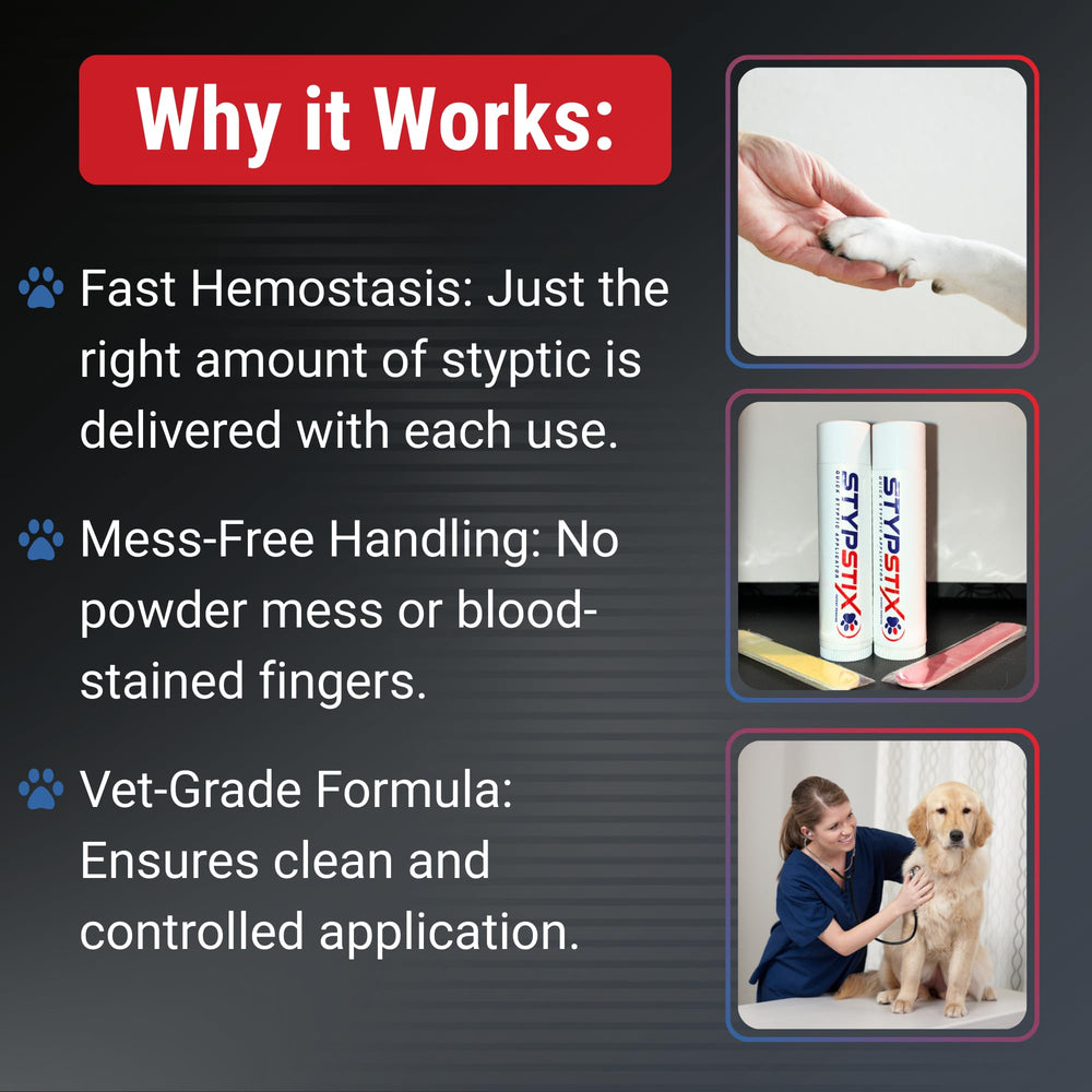 Close-up of STYPSTIX quick-stop action with clean application.