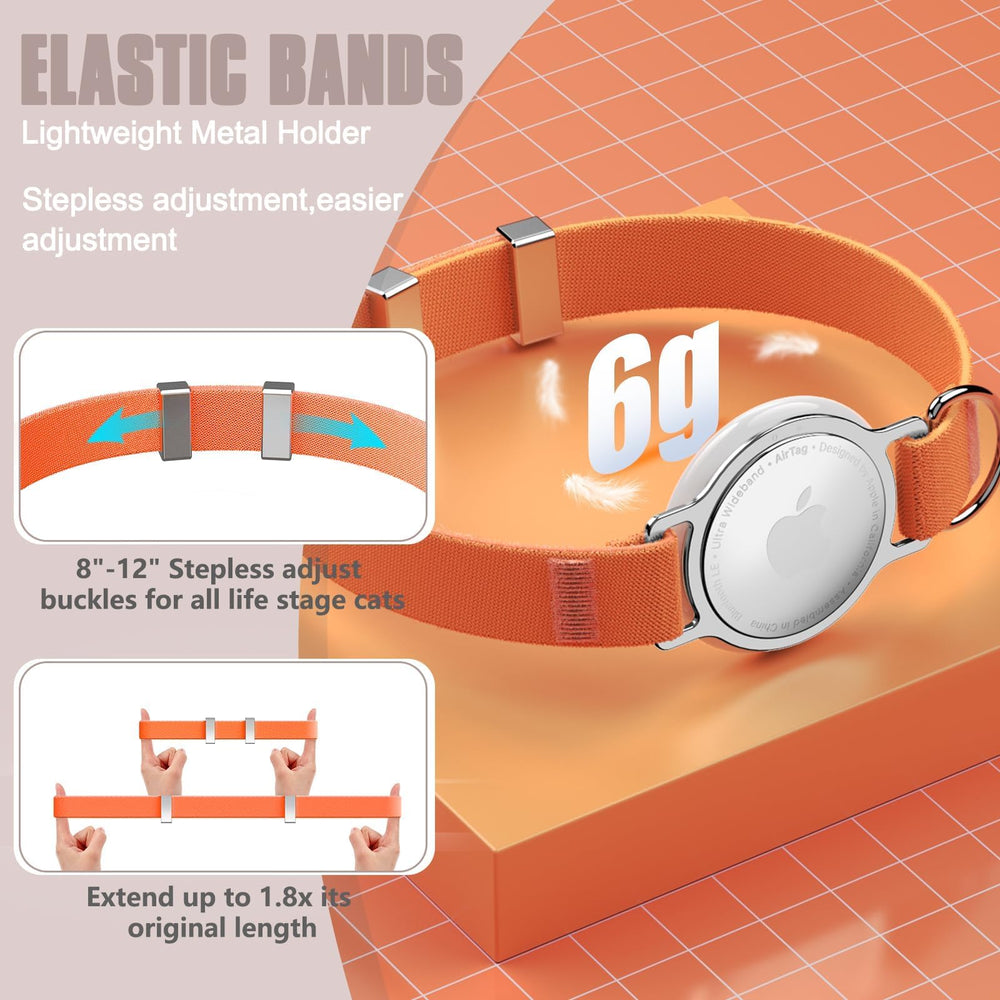 Sucegi AirTag Cat Collar anodized aluminum ring is hypoallergenic and safe.