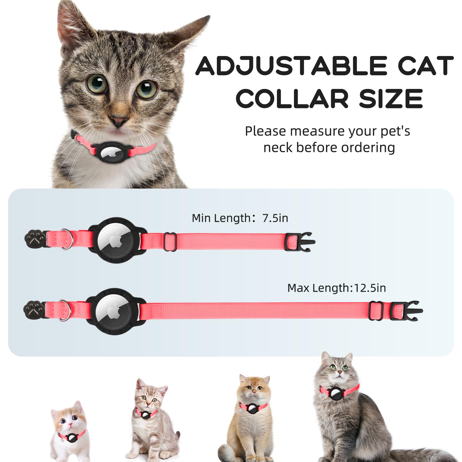 Sucegi AirTag cat collar breakaway safety feature in action during play.