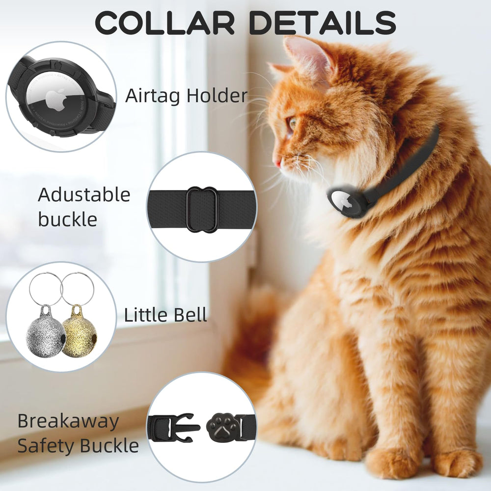 Sucegi AirTag cat collar durable polyester fabric supports daily wear.