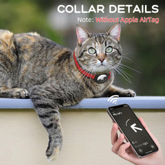 sucegi AirTag cat collar durable webbing red, scratch-resistant for daily wear.