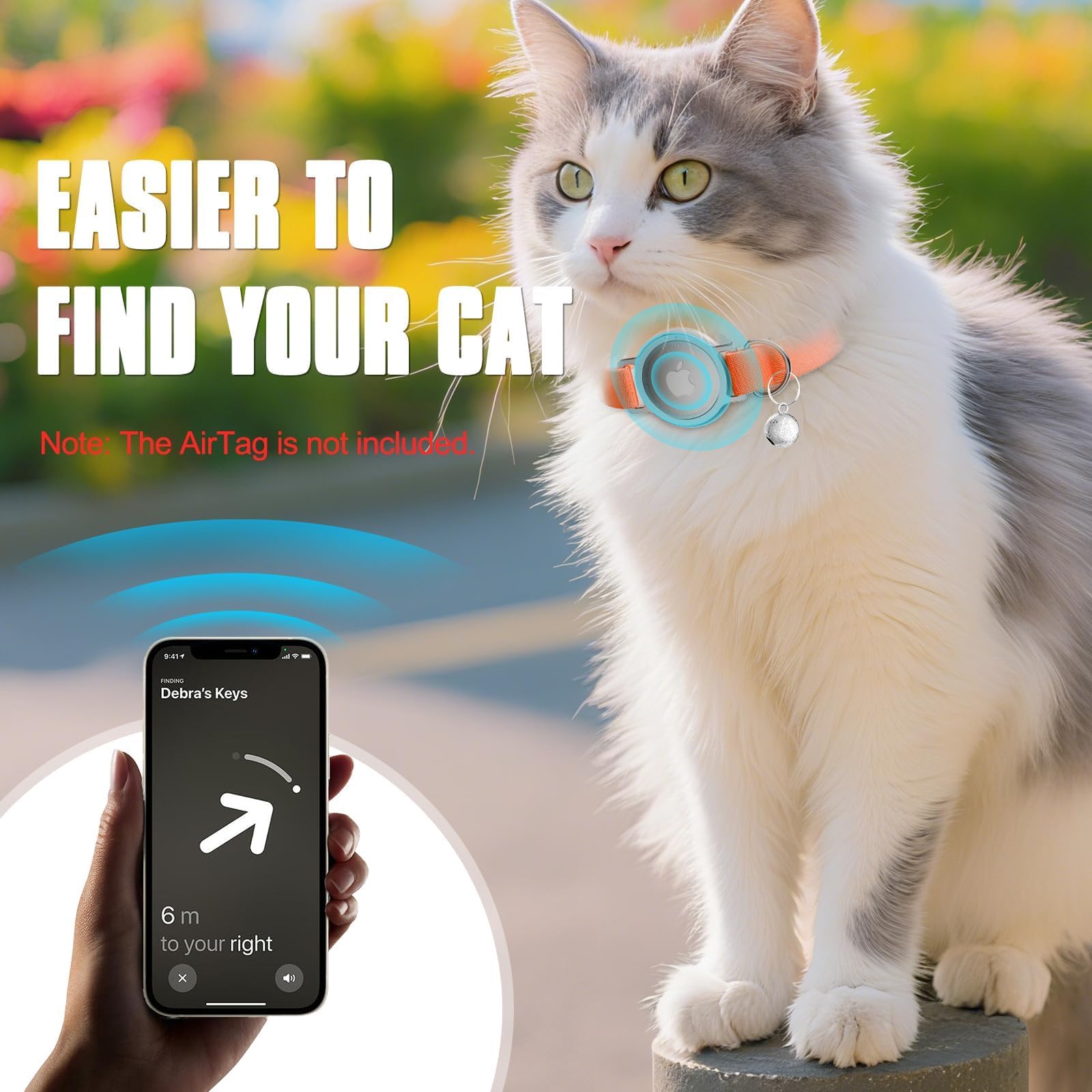 Sucegi AirTag Cat Collar lightweight 6g ideal for long wear without burden.