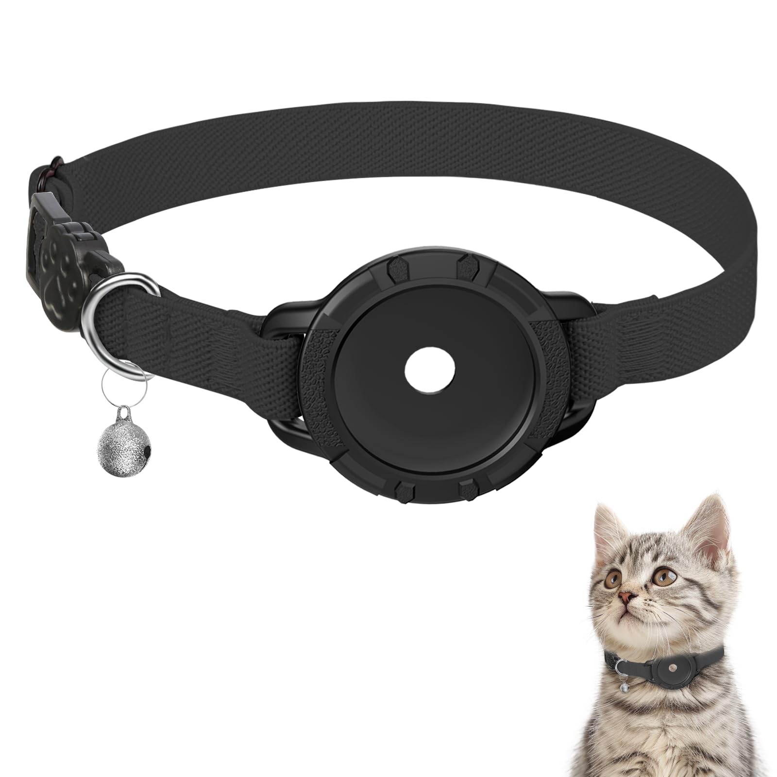 Sucegi AirTag cat collar side view shows secure, comfortable fit for daily adventures.