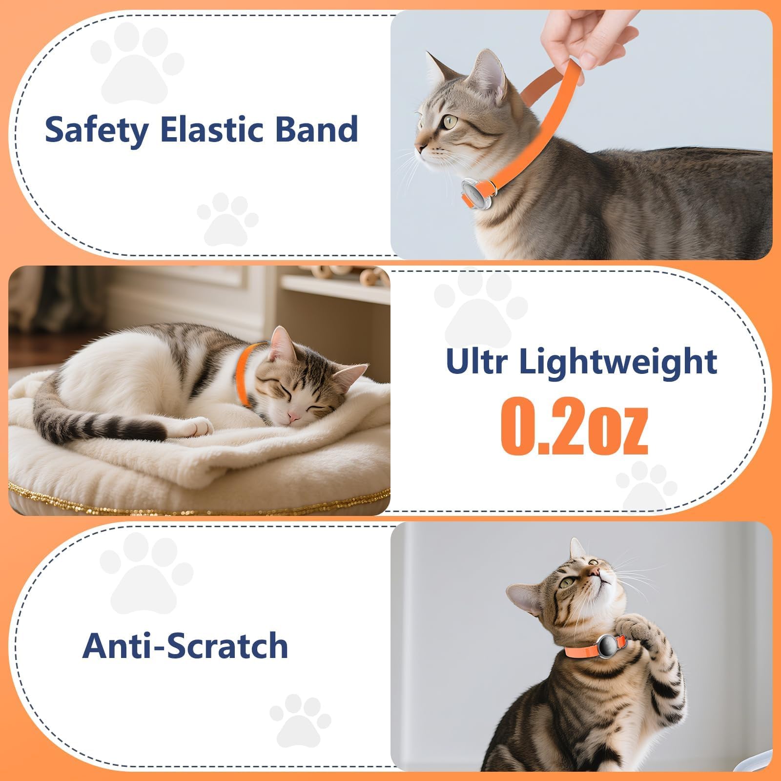 Sucegi AirTag Cat Collar snug fit enables secure wear during play.