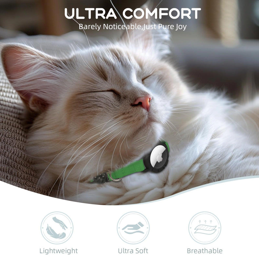 Sucegi AirTag Cat Collar shows stretchy design for flexible comfort