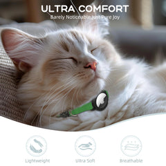 Sucegi AirTag Cat Collar shows stretchy design for flexible comfort