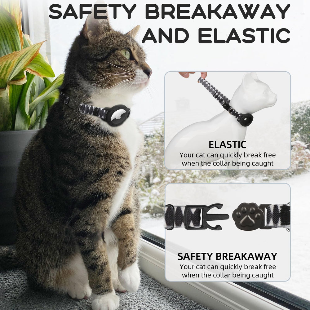 Sucegi elastic AirTag holder collar provides flexible fit for growing cats