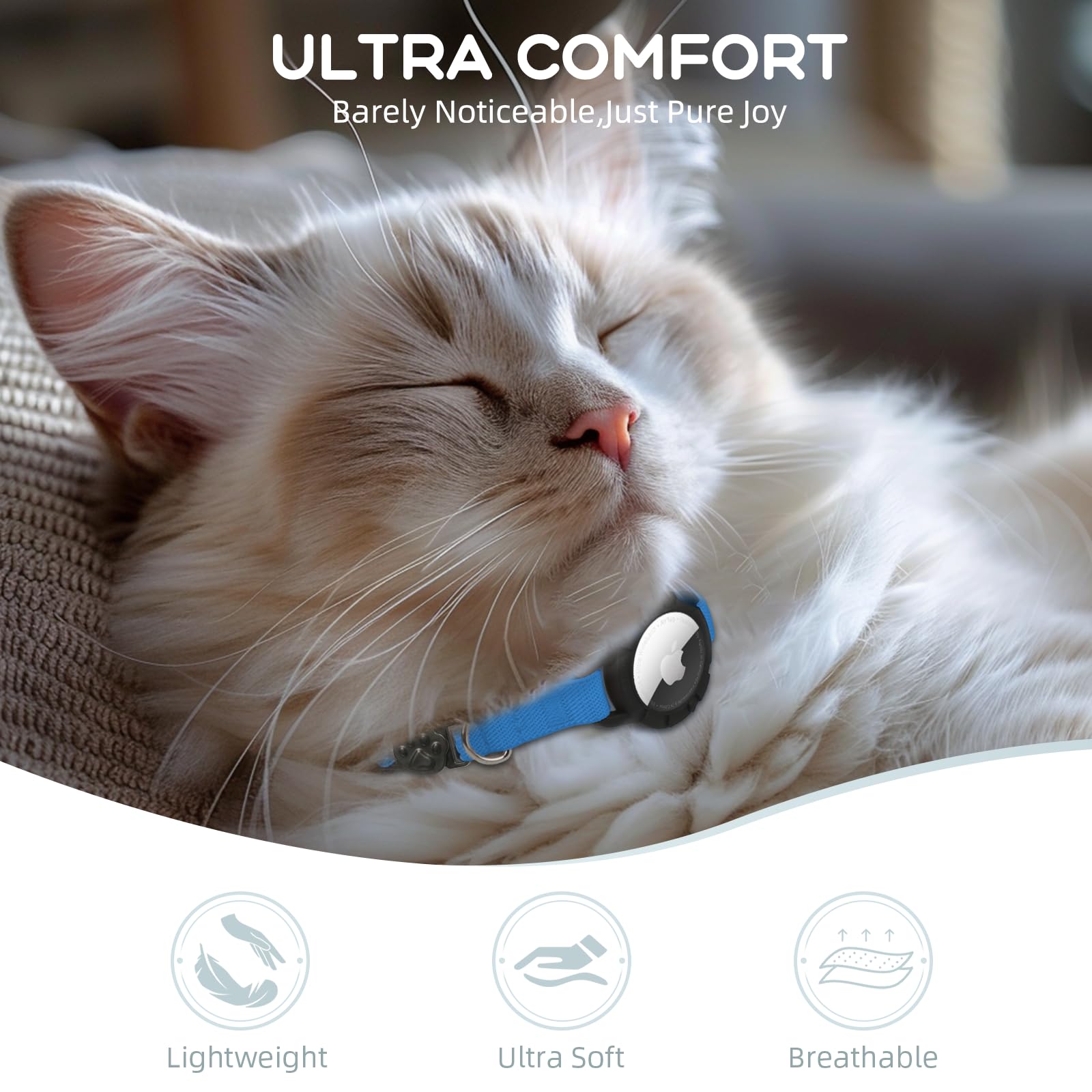 Sucegi elastic cat collar stretch proves 1.8x extendability for a secure, comfortable fit.