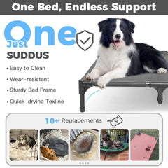 Suddus bed features dual steel bars for durable, stable support.