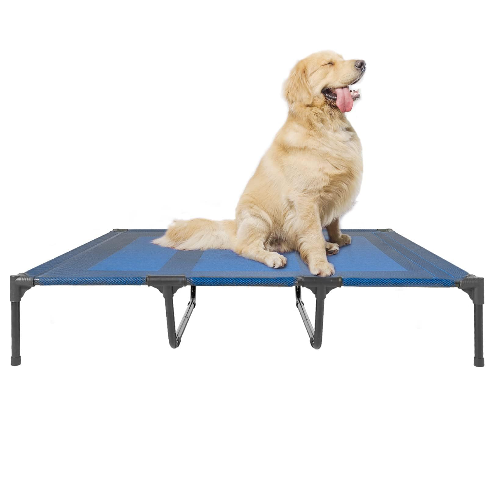 SUDDUS elevated dog bed outdoor blue showing off-ground comfort for large dogs.
