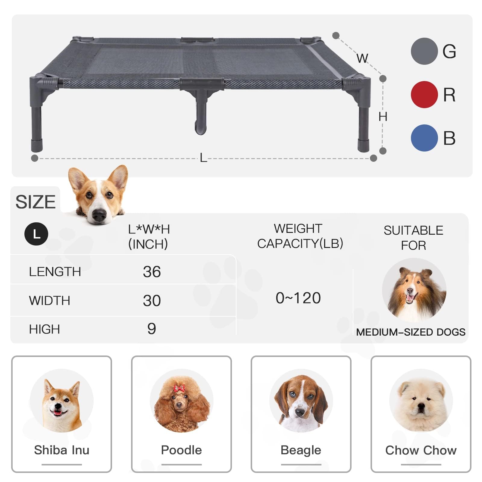 suddus large grey dog bed fits bigger dogs comfortably