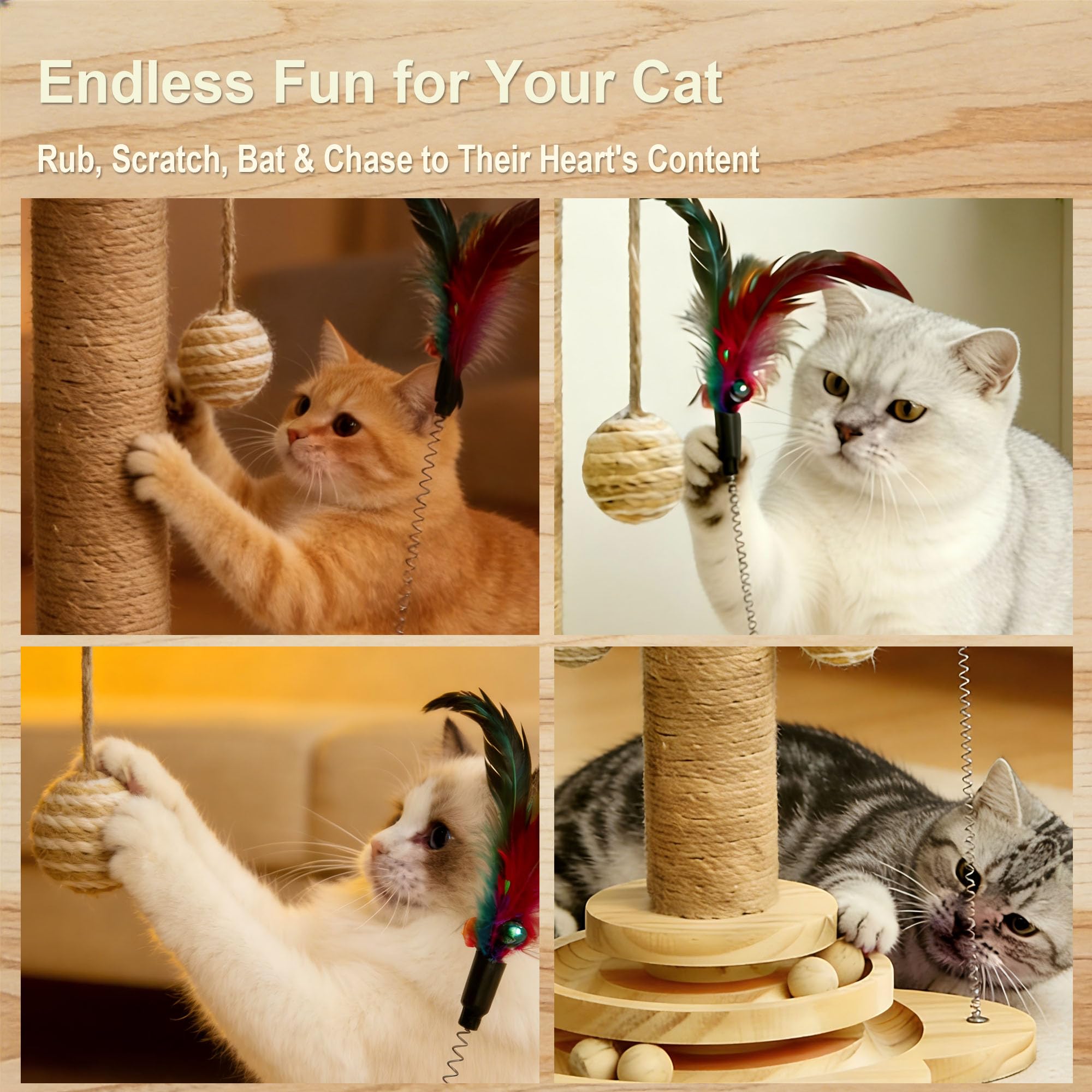 Sudehfei sisal-wrapped post highlights natural materials for healthy claws.