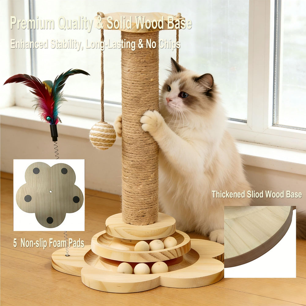 Sudehfei weighted base prevents tipping during energetic scratching sessions.