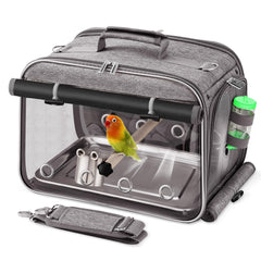 Suertree airline-approved bird carrier viewed from the front for in-cabin travel