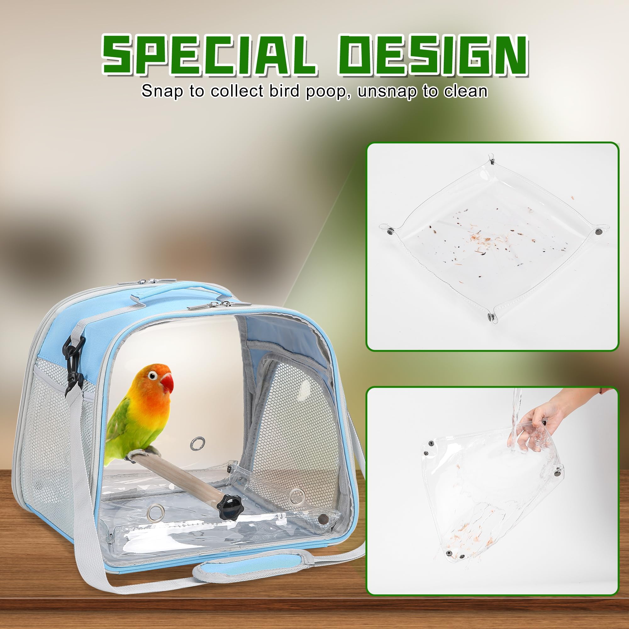 Suertree bird carrier dimensions 12.6 by 11.6 by 11 inches for small birds