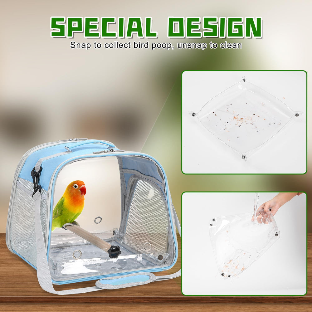 Suertree bird carrier dimensions 12.6 by 11.6 by 11 inches for small birds