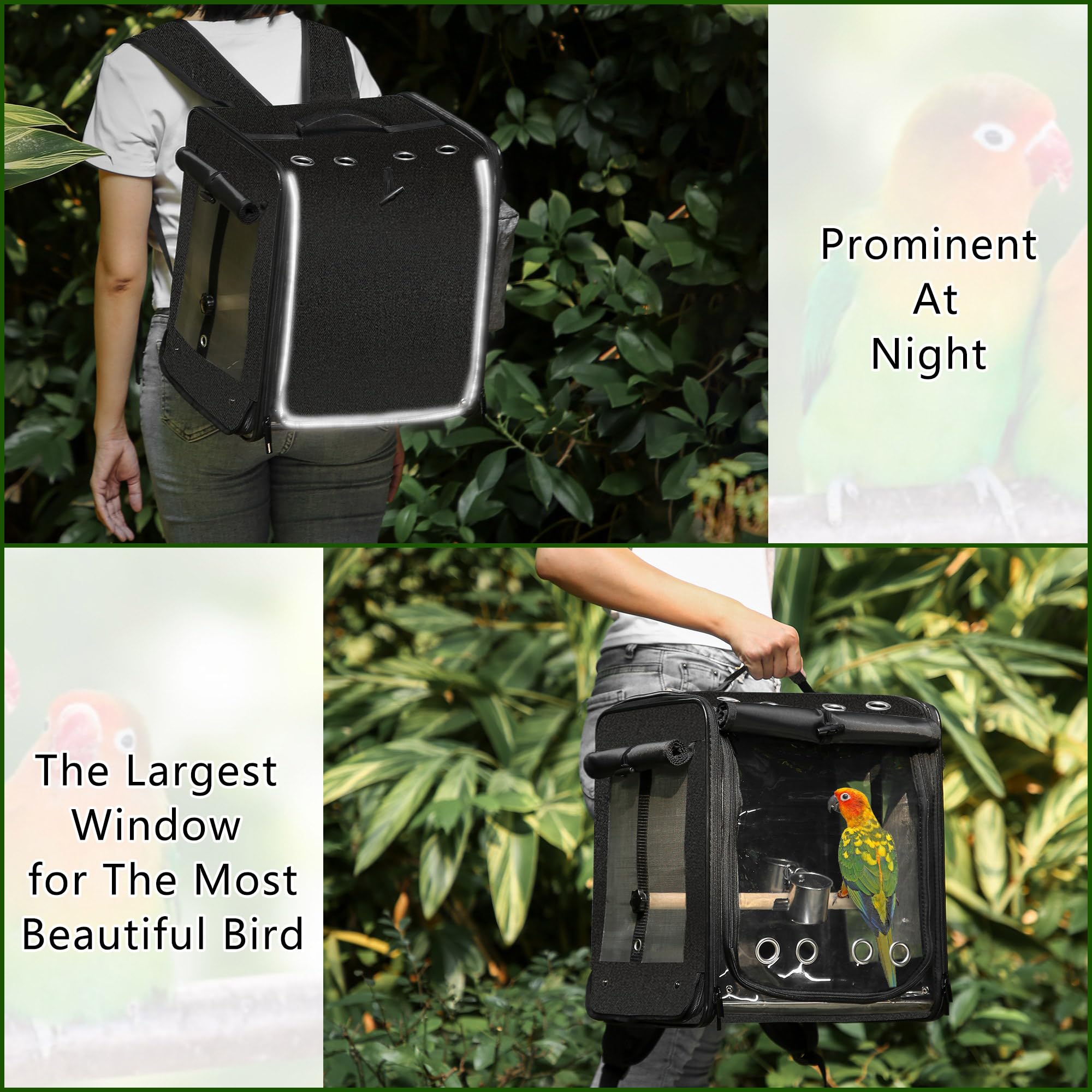 Suertree transparent window lets you monitor your bird.