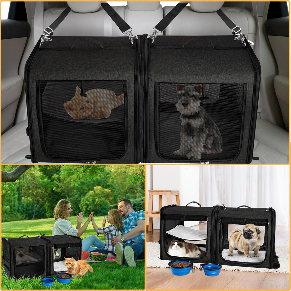 Suertree soft pet travel carrier interior provides cozy space for pets.