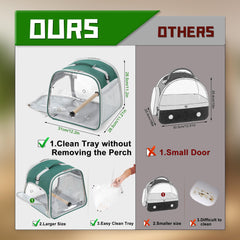 Suertree travel cage with dual doors for simple entry and cleaning.