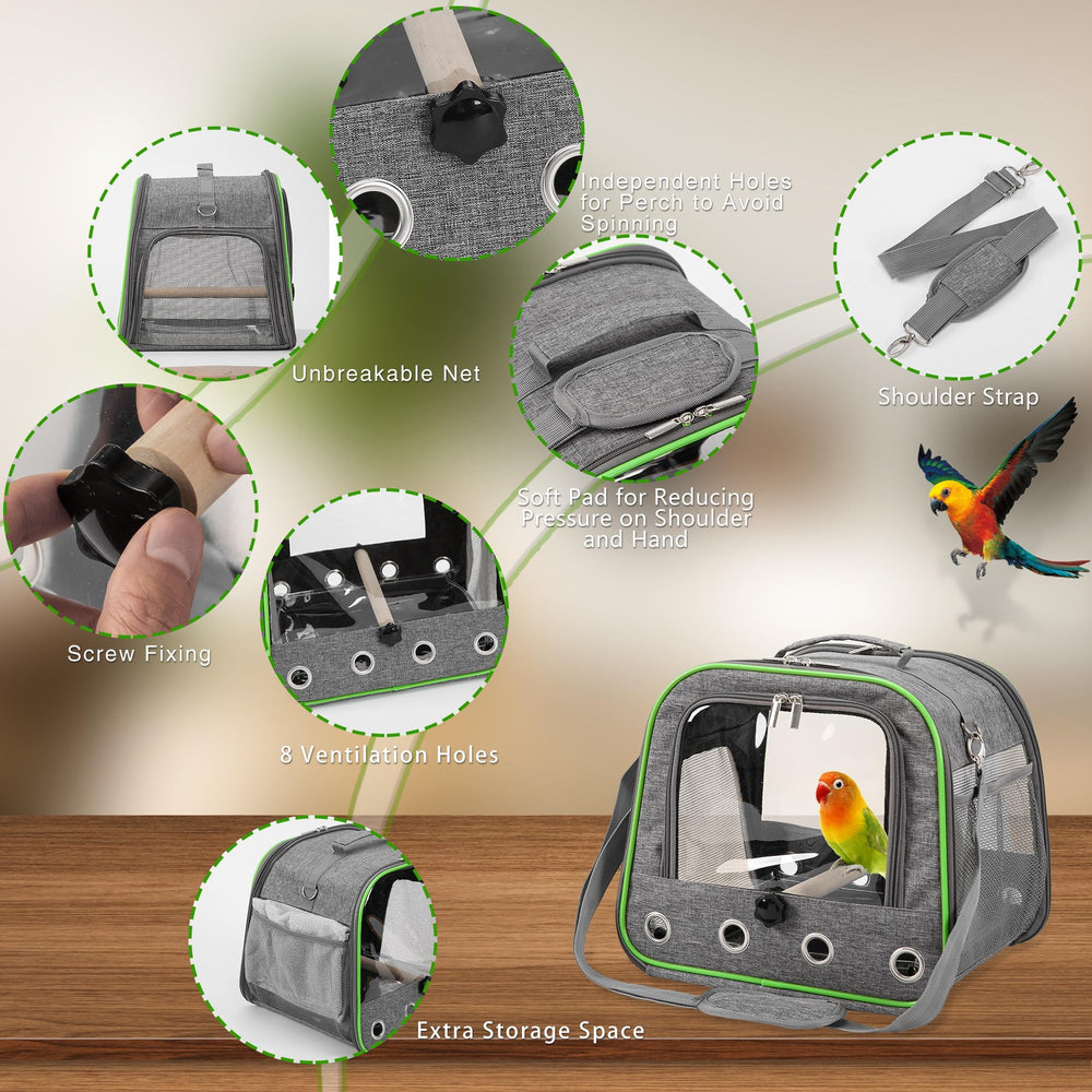 Suertree upgraded small bird carrier double doors design enables gentle entry and quick access