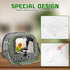 Suertree upgraded small bird carrier interior tray view highlighting easy cleaning and containment