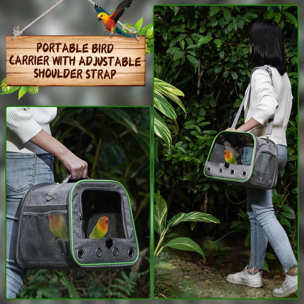 Suertree upgraded small bird carrier portable handle for easy carrying and travel