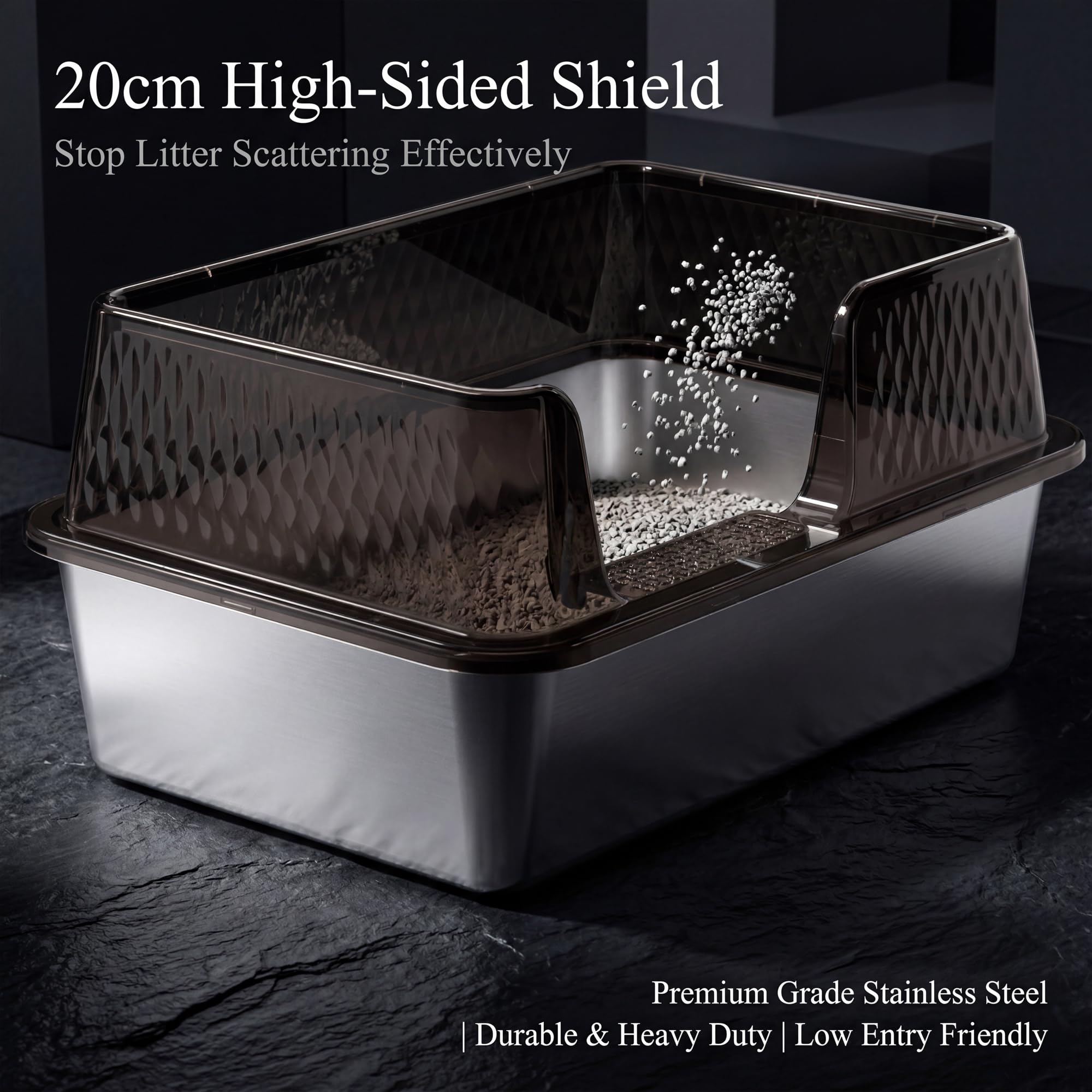 Suhaco deep litter box entrance reduces spill and scattering during use