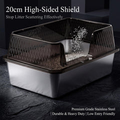 Suhaco deep litter box entrance reduces spill and scattering during use