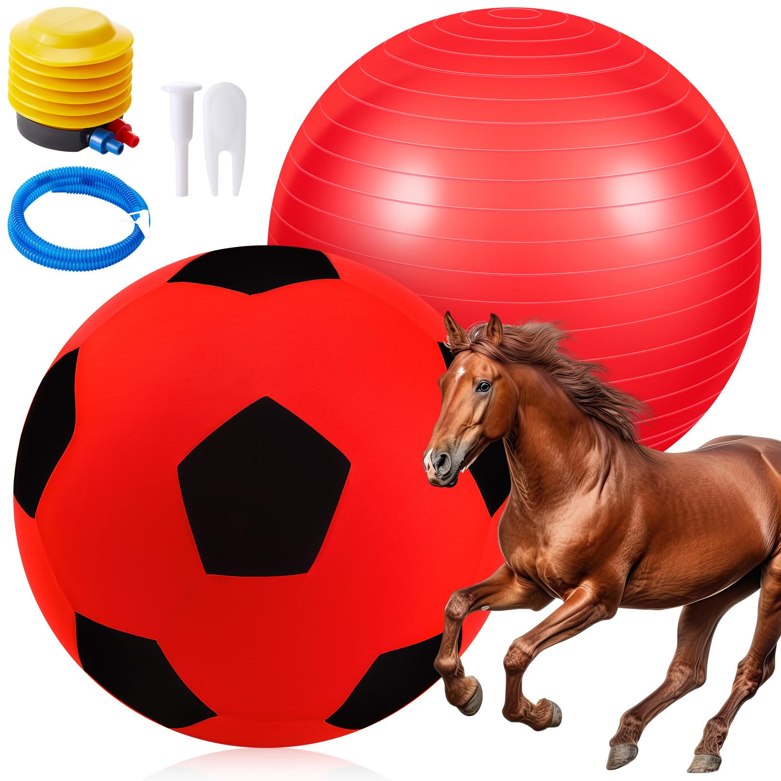 Suilung 48-inch giant herding ball ready for horse stall play with stable grip and safe design