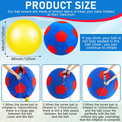 Suilung 48-inch horse play ball kit includes cover and pump for easy inflation.