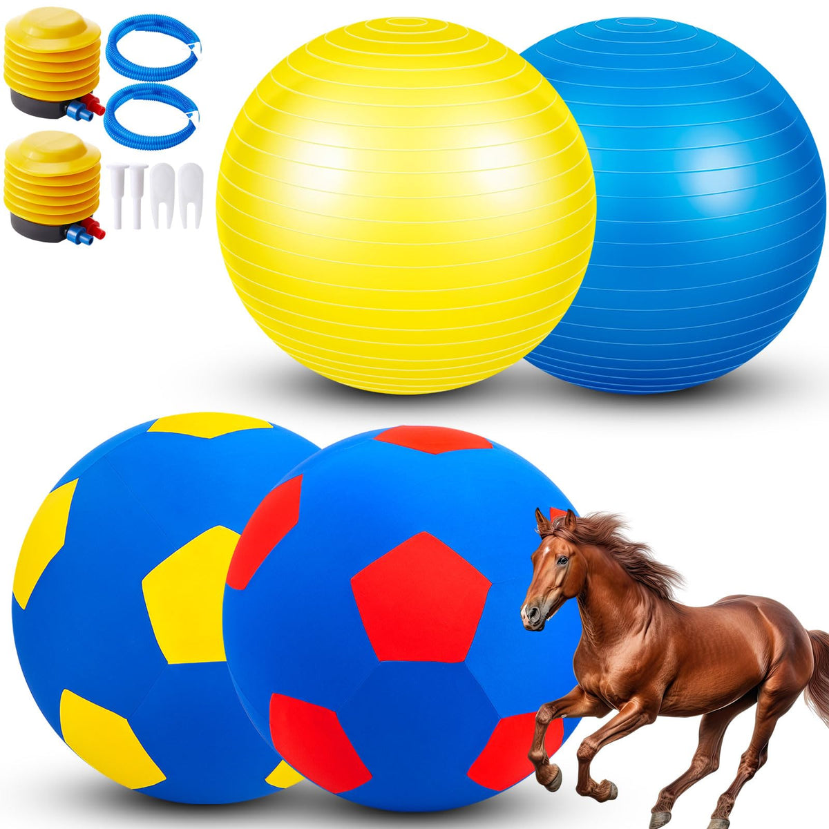 Suilung giant 40in blue herding ball ready for active pasture play.