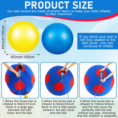 Reinforced cover on Suilung herding ball helps maintain shape after inflation.