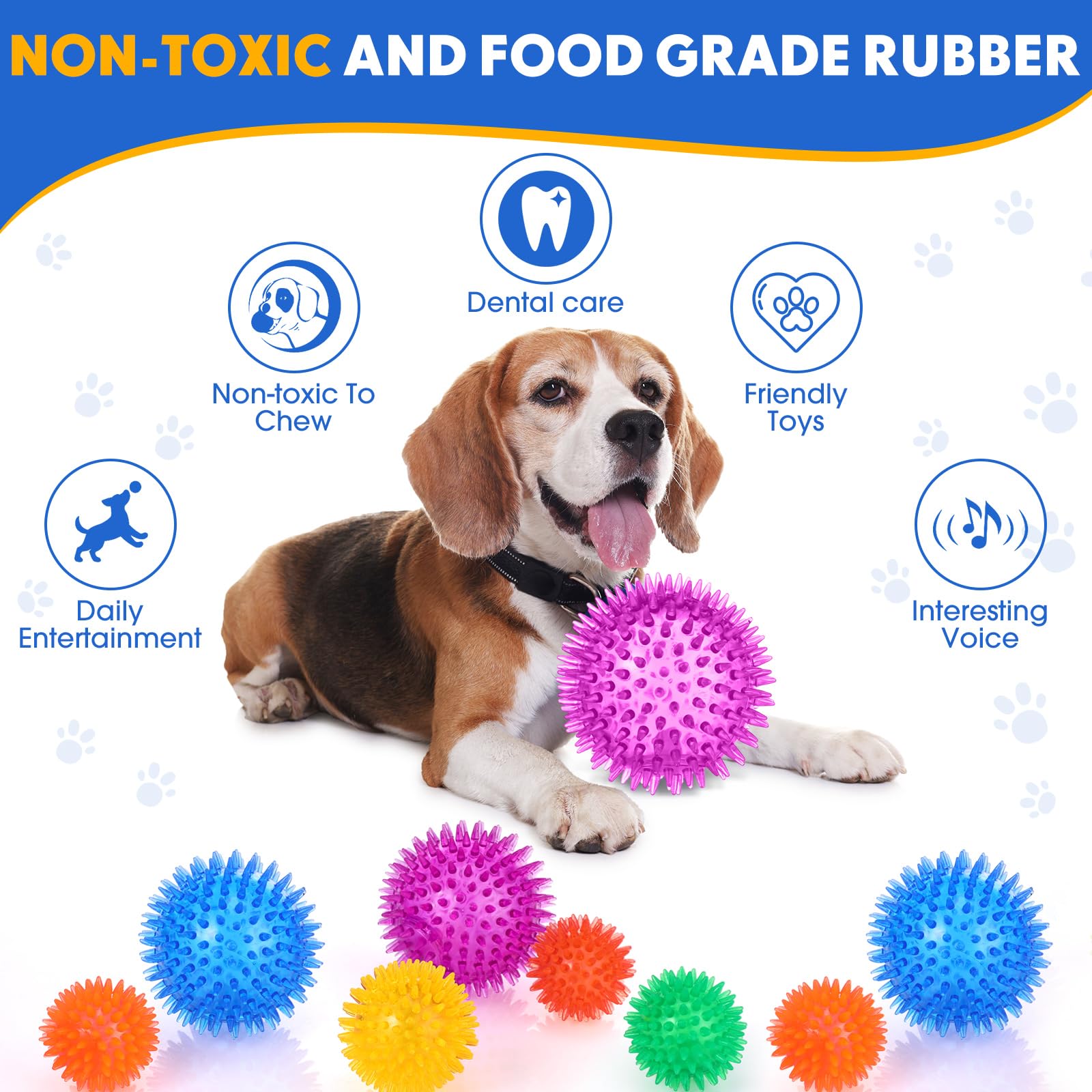 Suilung spikey dog ball 3.5 inch large chew toy for strong chewers.
