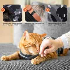 Suitical Recovery Suit cat breathable-fabric ensures airflow over wounds.