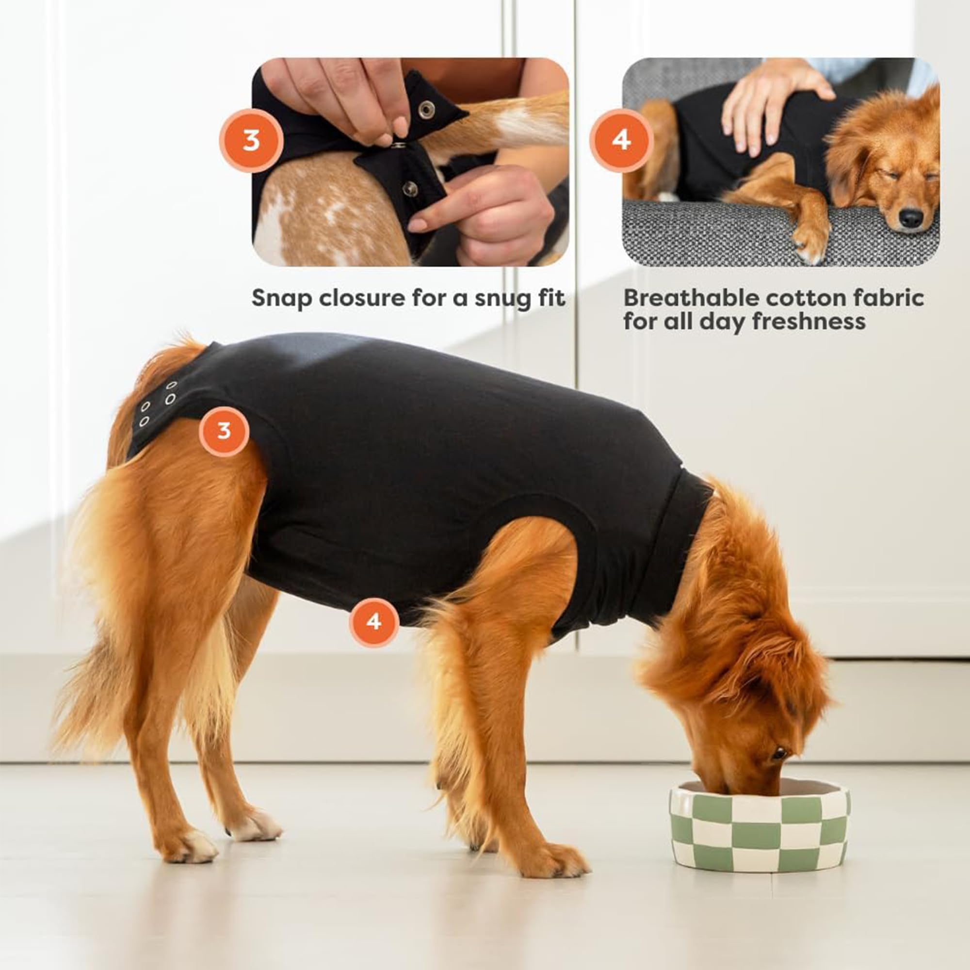 Sutures protected by Suitical recovery suit from dirt and debris.