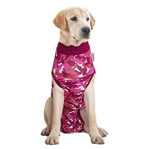 Suitical Recovery Suit XL size shows collar-to-tail length for large dogs.