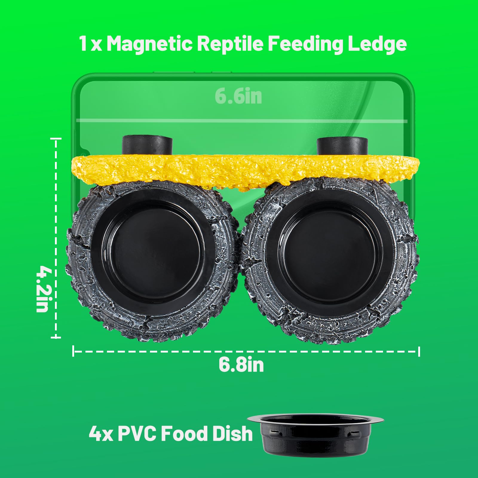 SUKEOPET Gecko Gecko Feeder Ledge with four bowls for organized meals