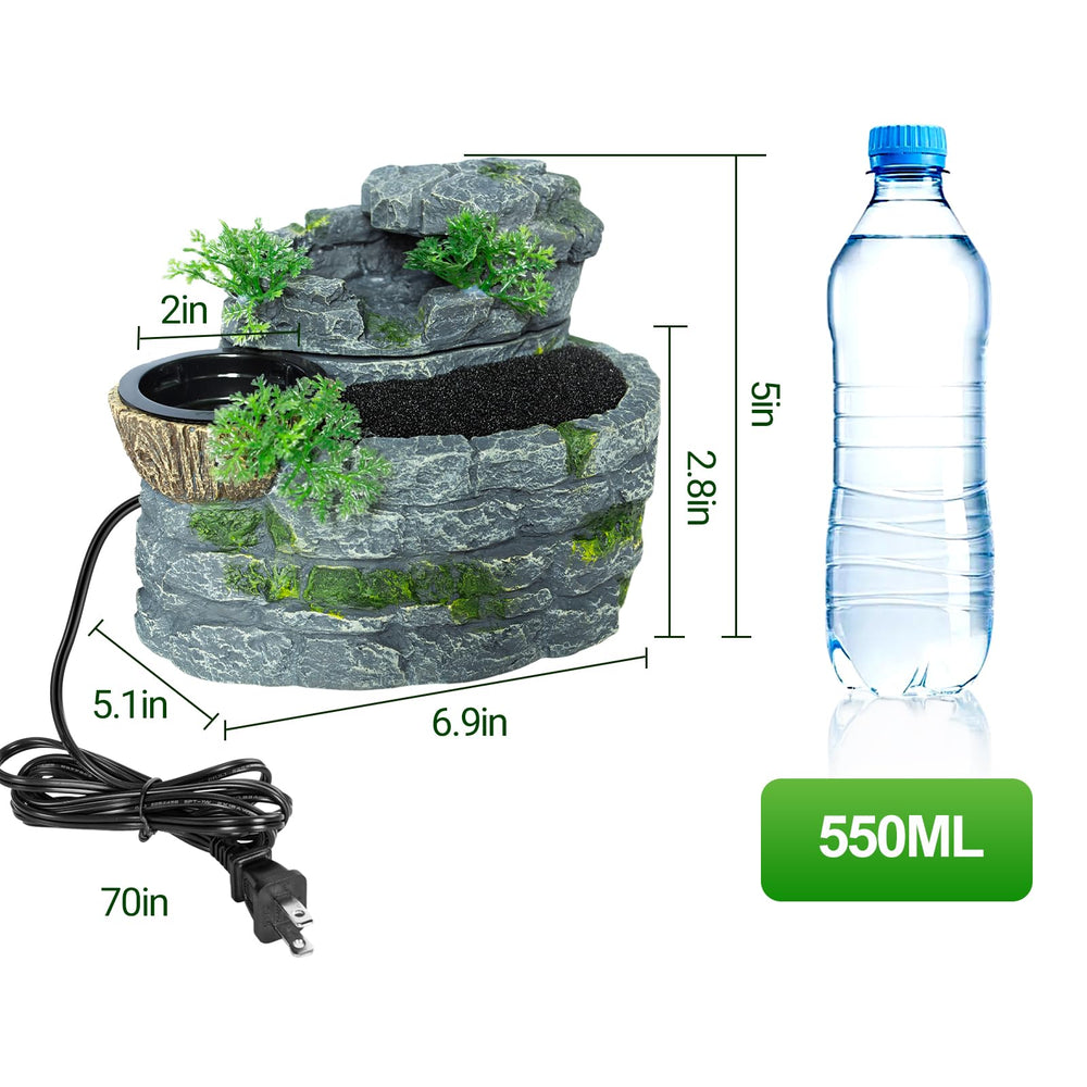 SUKEOPET water fountain setup shows cascading flow that encourages hydration.