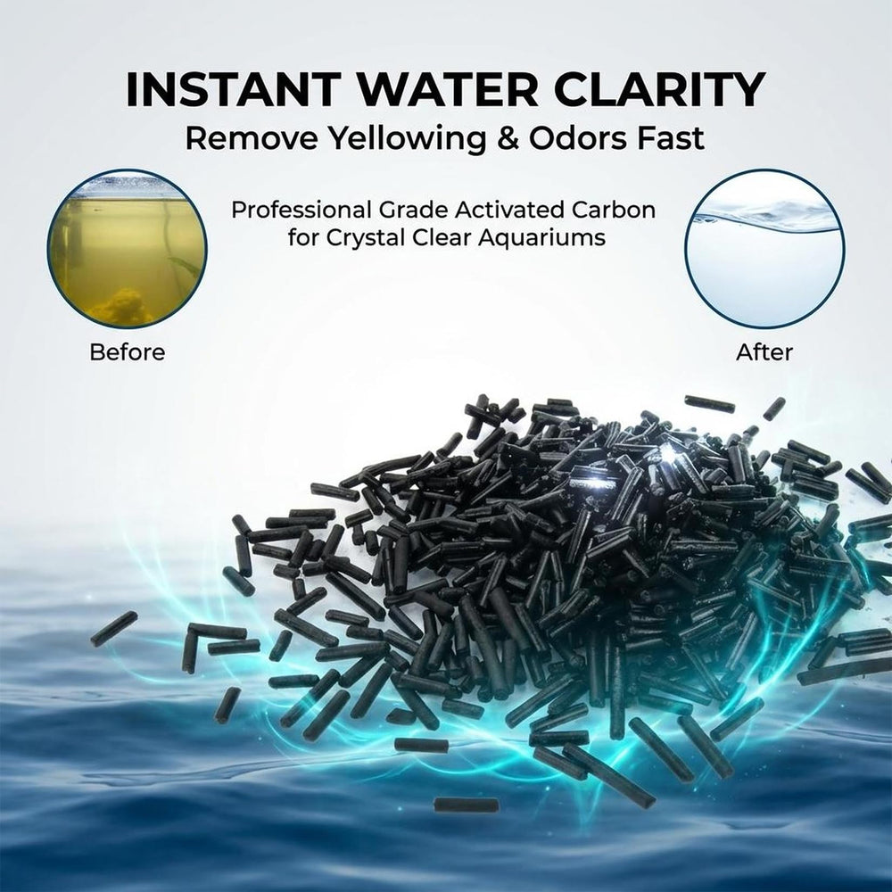 Sukh Activated Carbon Pellets in aquarium filtration setup for clear water