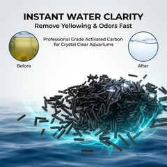 Sukh Activated Carbon Pellets in aquarium filtration setup for clear water