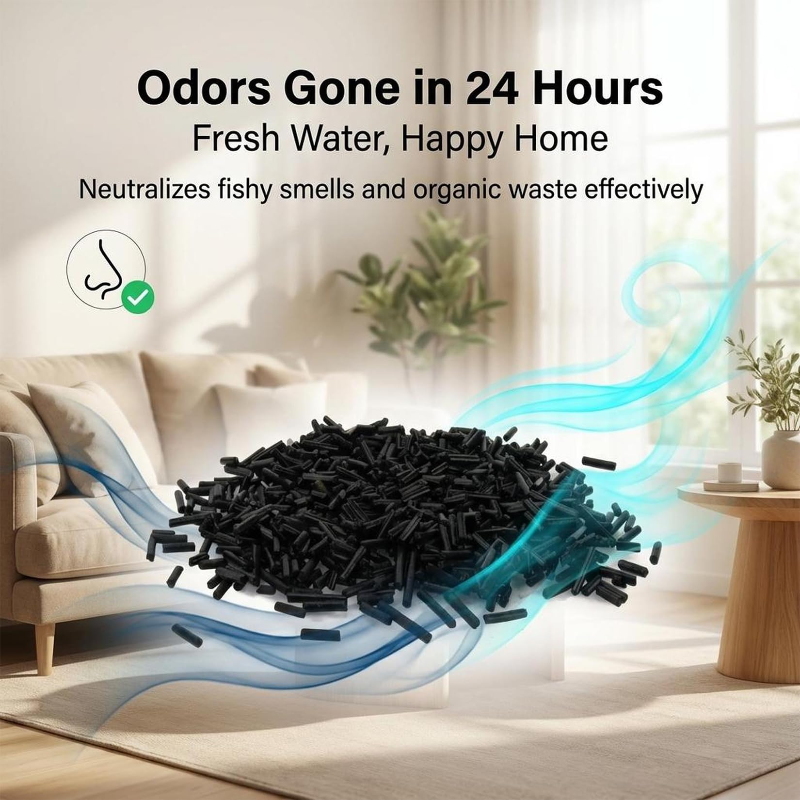 Sukh Activated Carbon Pellets inside a filter chamber optimizing flow