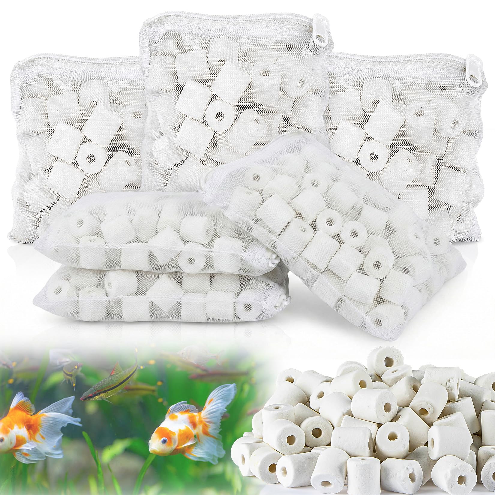 Sukh ceramic rings in filter pack for clearer aquarium water