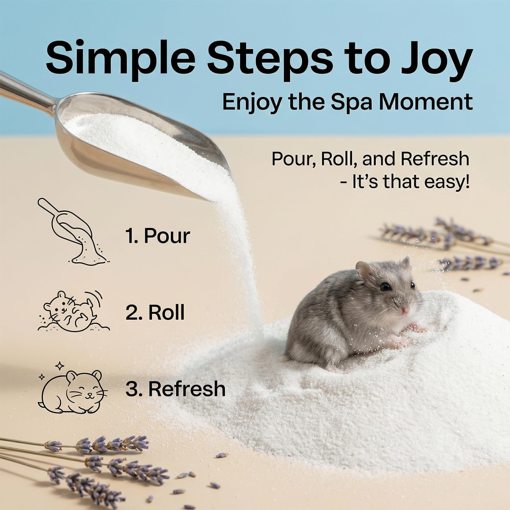 Sukh clean-cozy-habitat-with-sand setup illustrates tidy enrichment for small pets.