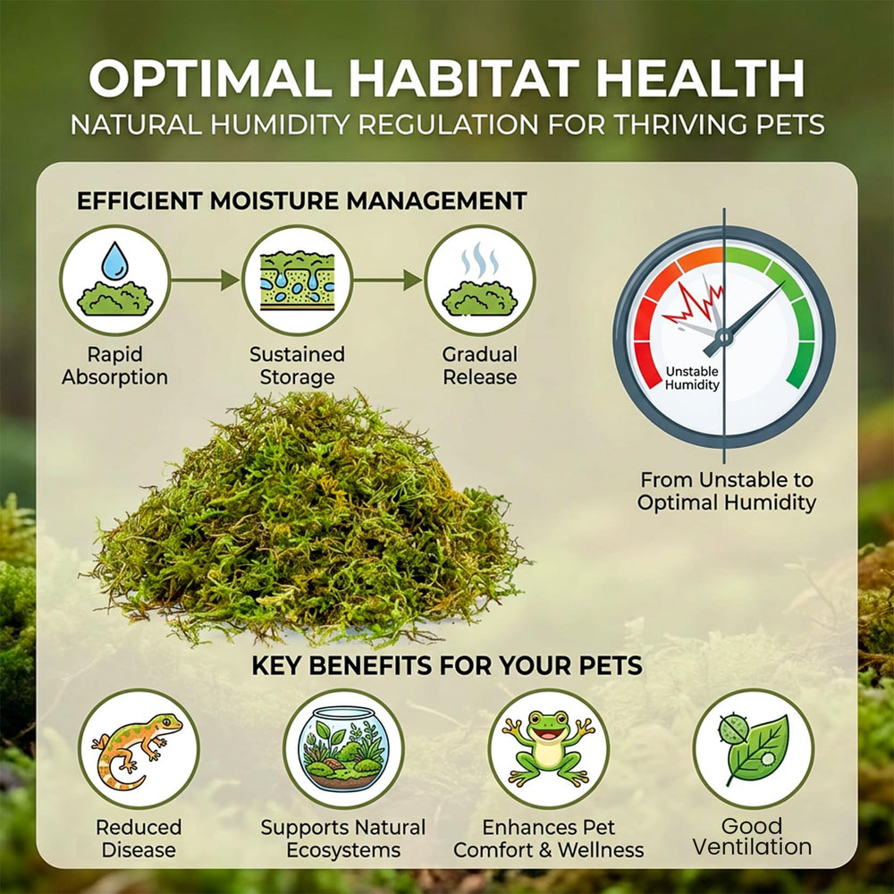 Sukh sphagnum moss provides hiding spots and nesting material for reptiles