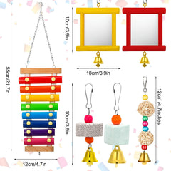 Sumind chicken mirror toy with bells encourages pecking curiosity in the coop.