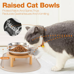 Summark 3.5-inch raised design close-up shows neck-friendly feeding for cats.