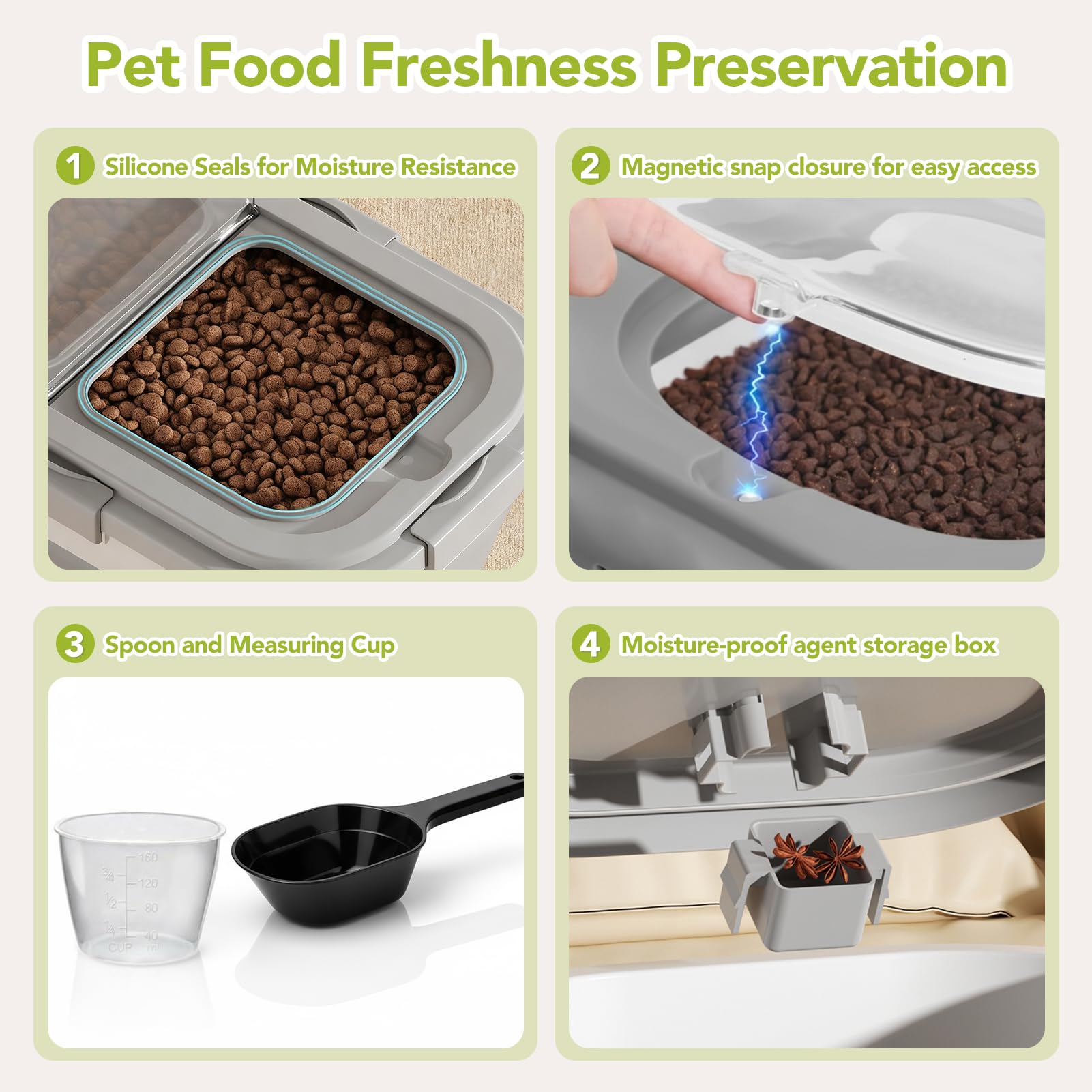 Summark BPA-free durable plastic for safe pet food storage